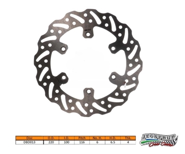 Bremseskive bag Delta Braking Kawasaki 125 KX & 250 KX årg. 19 - 22